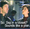 Sheppard/Weir, SO. Sex in a closet? Sounds like a plan.